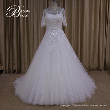 Robe de mariée perlée Robe de mariée exquise Flare Sash